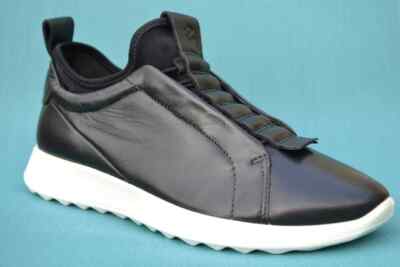 ECCO Neu mit Karton Damen Flexure Runner Socke Sneaker schwarz Leder UK 6 / EU 39