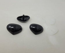 3 pcs VTG Zim's Black D-Type Triangle Plastic Animal Dog Nose 48mm Large Craft