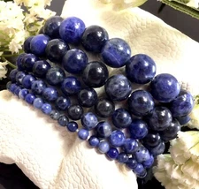 Blue Sodalite Bracelet Healing Stretchy Gemstone 4mm 6mm 8mm 10mm 12mm