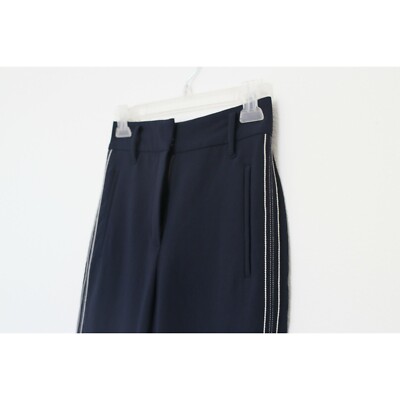 Pantalon Wilfred Jallade - Taille 0, Coupe Cropped Haute Taille, Tissu Crêpe Bleu, Neuf Sans étiquette