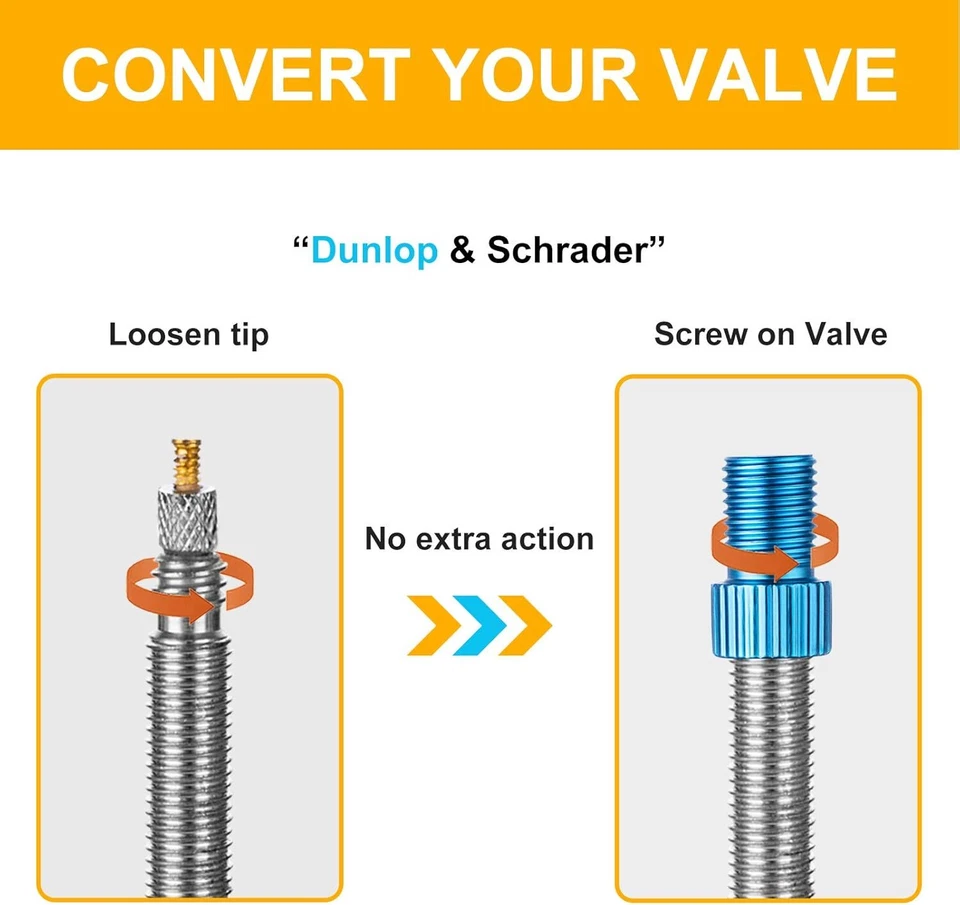 Convertidor adaptador de válvula Presta a Schrader de 20 piezas para tubos de neumáticos de bicicleta Foto 2 de 4