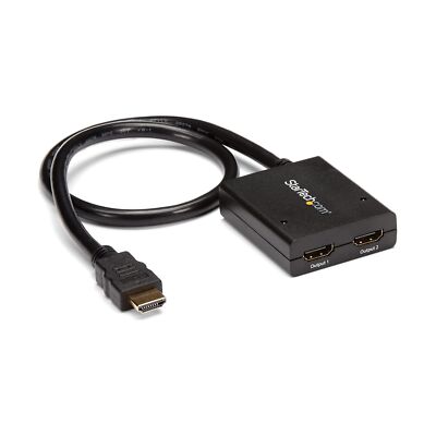 StarTech.com 4K HDMI Splitter 1 In 2 Out - 4K 30Hz HDMI 1.4 2 Port Video Spli...