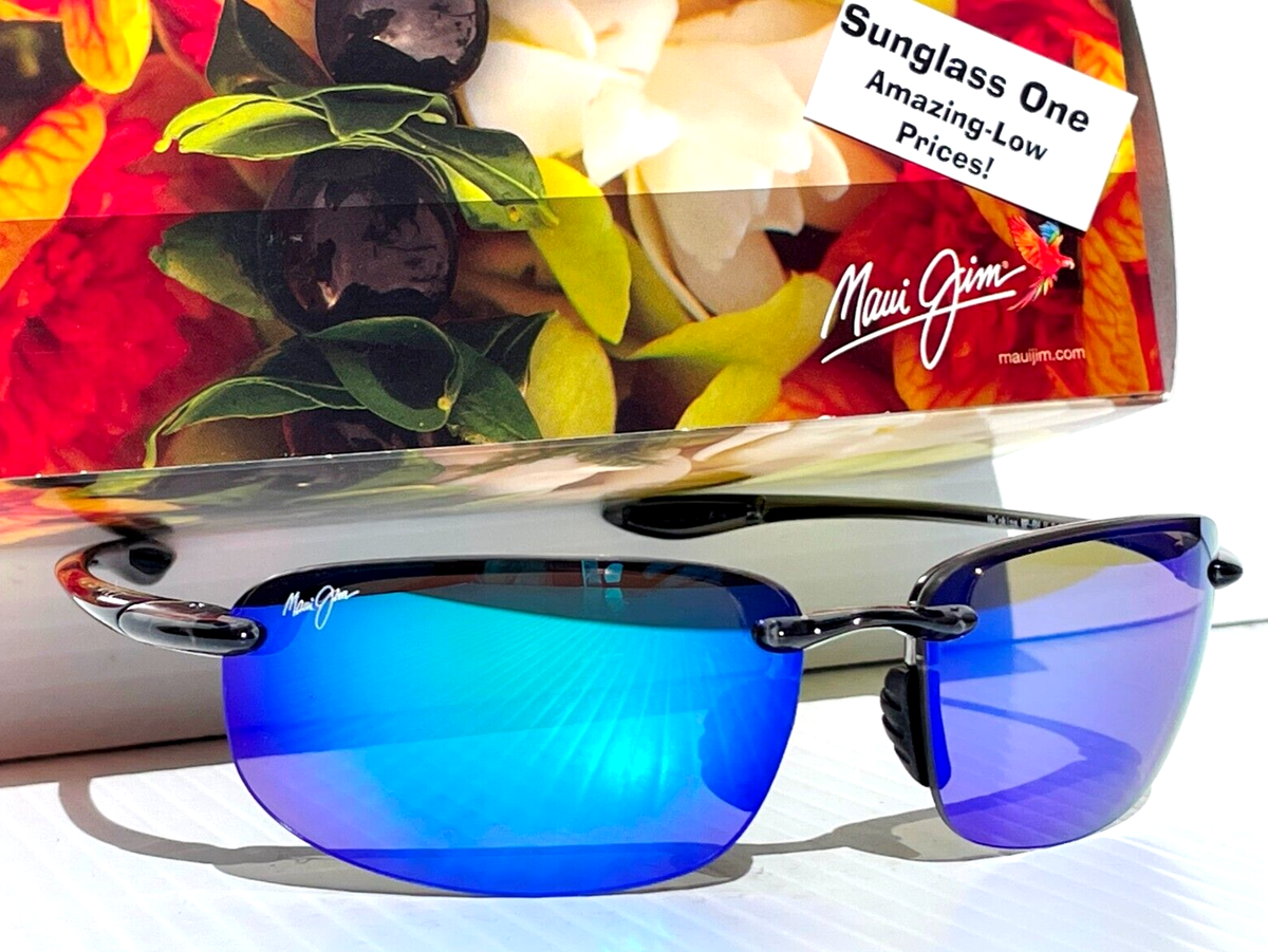 NEW Maui Jim HOOKIPA Smoke Grey POLARIZED Blue Lens Sunglass B407