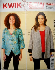 Kwik Sew 4251 Jacket and Tank Top Misses size XS-XL Sewing Pattern