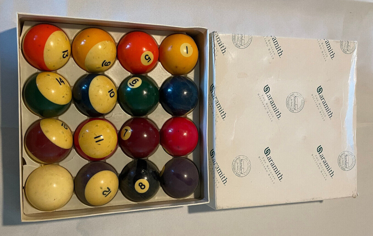 Vintage Aramith Pool Balls 8 Ball Billiards Game Set of 