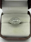 Art Deco Vintage Round Cut Lab Created Diamond 14K White Gold FN Engagement Ring