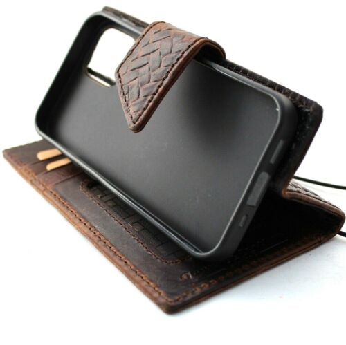 Echt Leder Hülle für Apple iPhone 13 Mini Wallet Karten Cover Vintage Premium - Bild 9 von 10