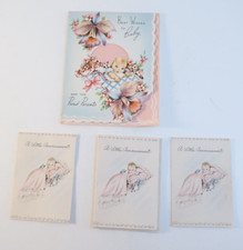 Set of Vintage Paper Baby Newborn Announcements Cards Letters Marchant Hallmark