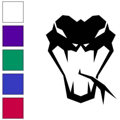 Snake Head Fangs, Vinyl Decal Sticker, Multiple Colors & Sizes