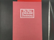 The New English Dictionary Secret Book Safe With Key Lock Burgundy