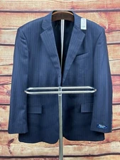 Brooks Brothers X Southwick Blazer Regent Blue Wool Striped Suit Jacket Size 40R