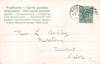 FAMILIENGESCHICHTE POSTKARTE - Miss ASHLEY - MERETOWN - NEWPORT - SALOP - um 1903