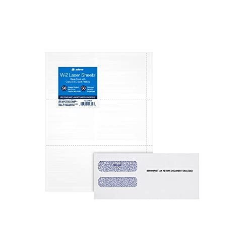 100 W-2 Envelopes Double Window Security Envelopes - 5 5/8 X 9 Inch, IRS Approved, Gum Seal For Tax Forms - View #4