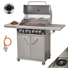 Gasgrill Edelstahl Vaiko 4 Brenner VA Konstruktion Grillstation Grillwagen 4+1