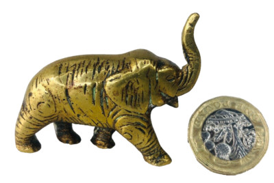 Ornament Elefant Mini Tier Messing Metall Vintage ra