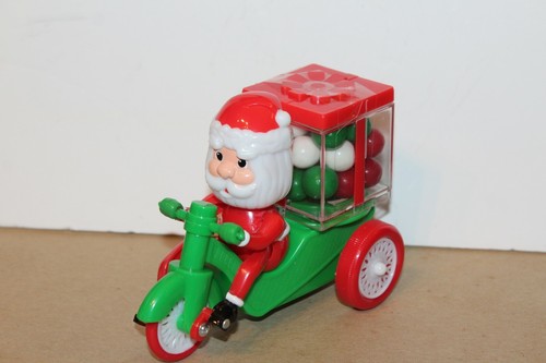 VERY NICE PULL WIND SANTA CLAUS TRICYCLE CANDY CONTAINER with PRODUCT - Picture 4 of 9