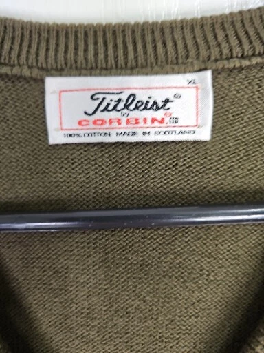 Винтажный мужской свитер-жилет для гольфа Titleist By Corbin XL оливковый, красный, темно-синий... - Изображение 4 из 4