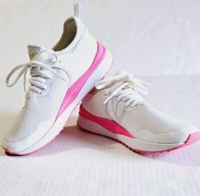 W Size 7 - Puma Pacer Next Cage - Fresh White/Pink/Yellow Colorway