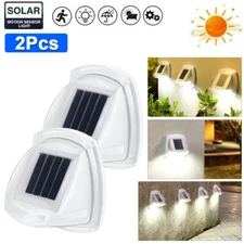 2pcs Outdoor Solar 8 LED Deck Lights Path Garden Patio Pathway Stairs Fence Lamp