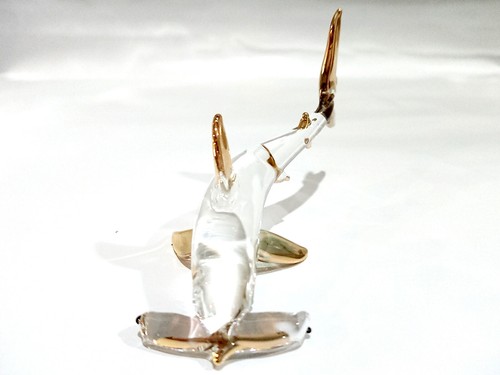 Figuras en miniatura Hammer Shark animales vidrio soplado arte con oro 22k decoración de regalo - Imagen 3 de 6
