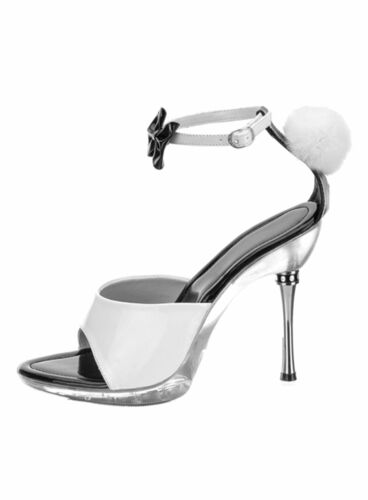 Bunny Schuhe mit Puschel schwarz-weiß - Bild 1 von 1