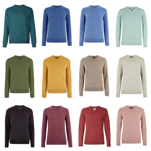 Ex Mens M\u0026S Classic Pure Cotton V Neck 