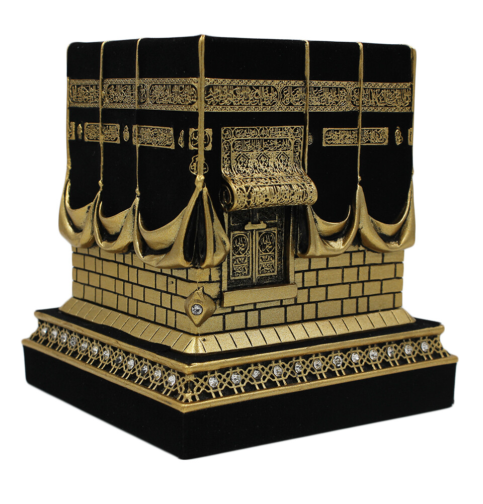 Islamic Table Decor Kaba Replica Muslim Gift Gold &Amp; Black