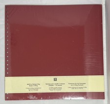 Simikolon - 12 Ring Photo Album Board Refills - Fits 23 Ring Binders - Burgundy