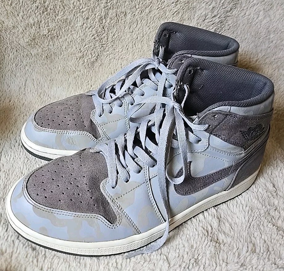Size 11 Nike Air Jordan 1 Retro High Premium Wolf Grey Camo 3M