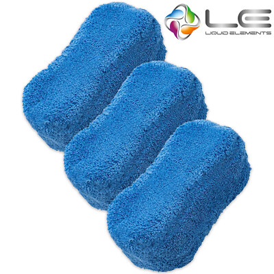 3x Liquid Elements Monster Pad Waschschwamm 1800 g/m² weiches Wasch Mikrofaser