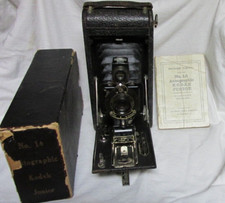 VINTAGE 1910s 1920s KODAK NO1A AUTOGRAPHIC KODAK JR CAMERA w/ MANUAL  BOX