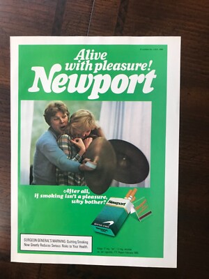 1986 vintage original print ad Newport Menthol Kings Cigarettes