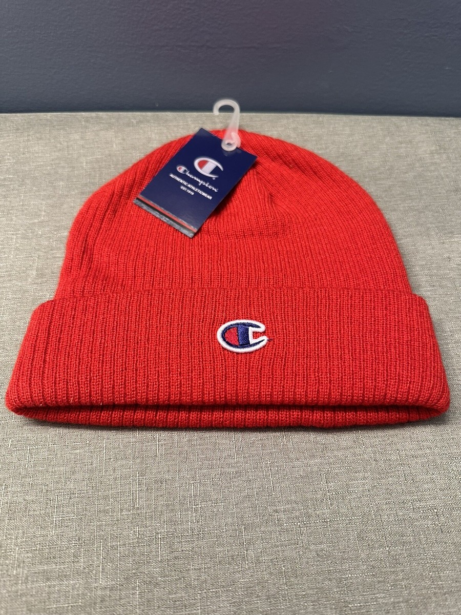 Champion-Beanie Winter Hat One Size-Red-New With Tags!