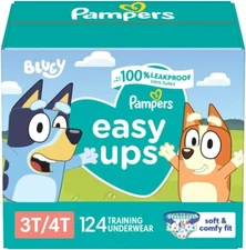 Pampers Easy Ups Disposable Training Underwear - Bluey, 3T - 4T, 124 Count