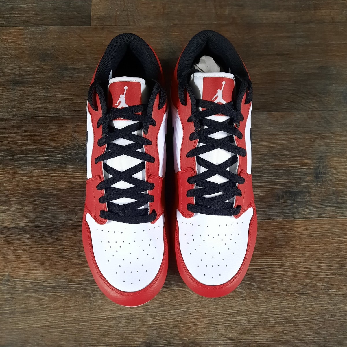 AIR JORDAN 1 LOW TD CHICAGO MENS FOOTBALL CLEATS SIZE 12 LEATHER WHITE RED BLACK Jordan 1 Retro Low OG TD  main image 3