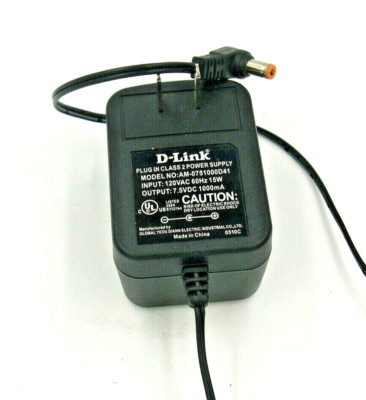 D-Link AM-0751000D41 Plug In Class 2 AC Power Supply Charger Adapter 7.5V 