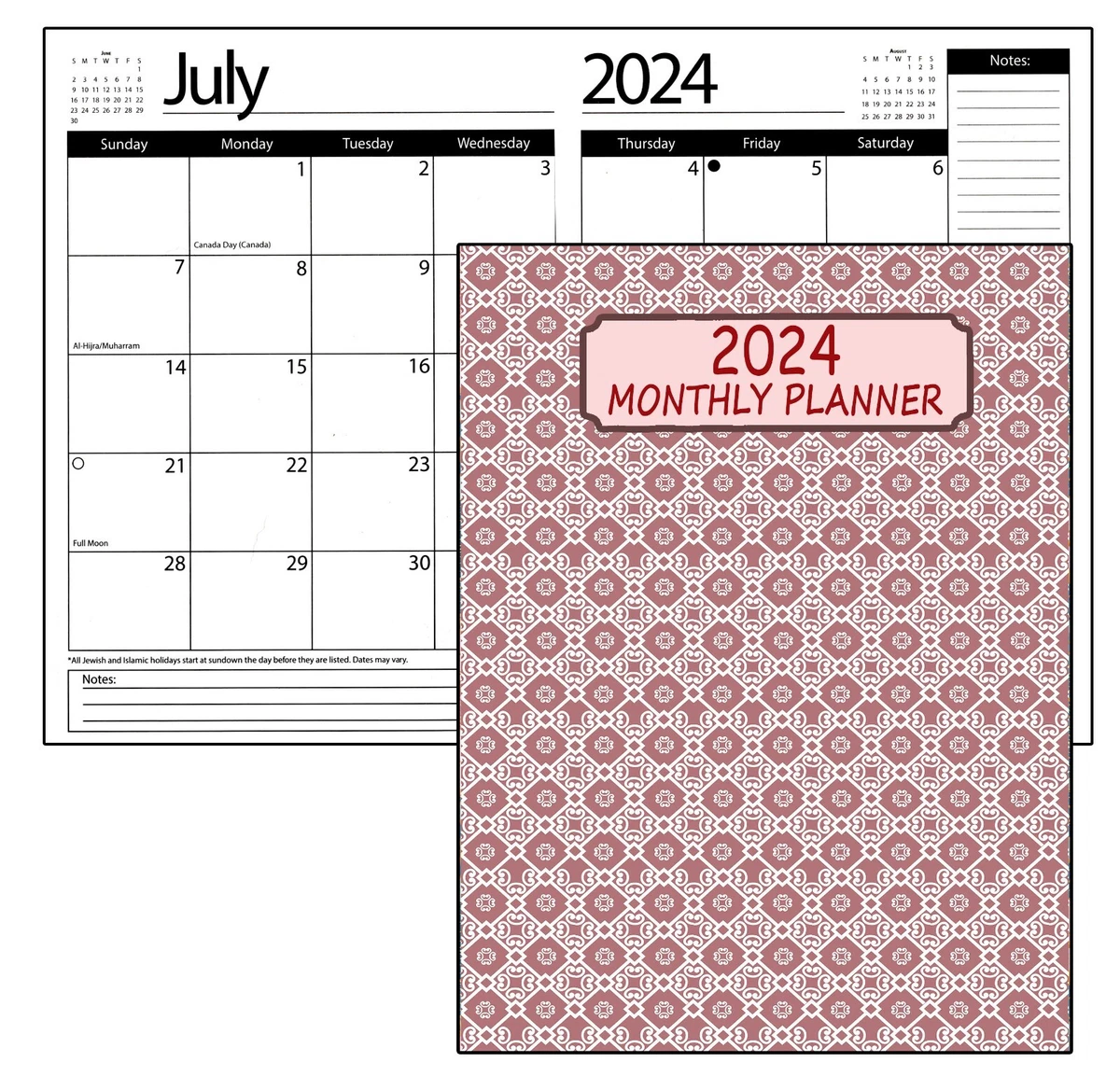 2024 Student Planner Calendar - Monthly Page Format - School College Agenda  v19 | eBay