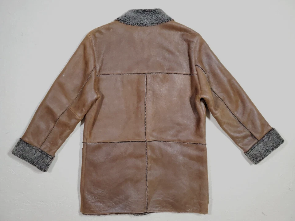 Reilly Olmes Collection Brown Shearling Leather Coat | Made in Turkey | M - Image 4 of 4
