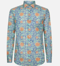 Ralph Lauren Purple Label Paisley Print Button Down Blue Sport Dress Shirt New