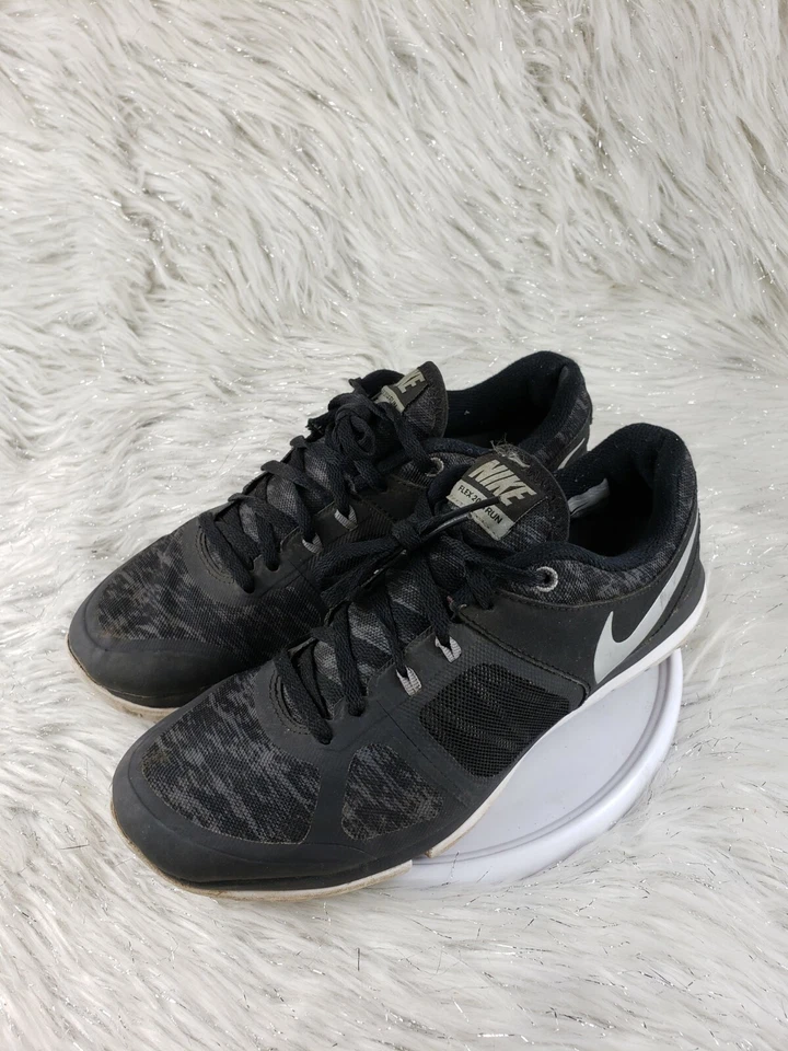 Nike Flex 2014 RUN Flash Womens Size 9 Black Silver Running Shoes 684761-013 - Image 3 of 4