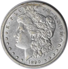 1890-O VAM 20 Morgan Silver Dollar Double Ear EF Uncertified #1237