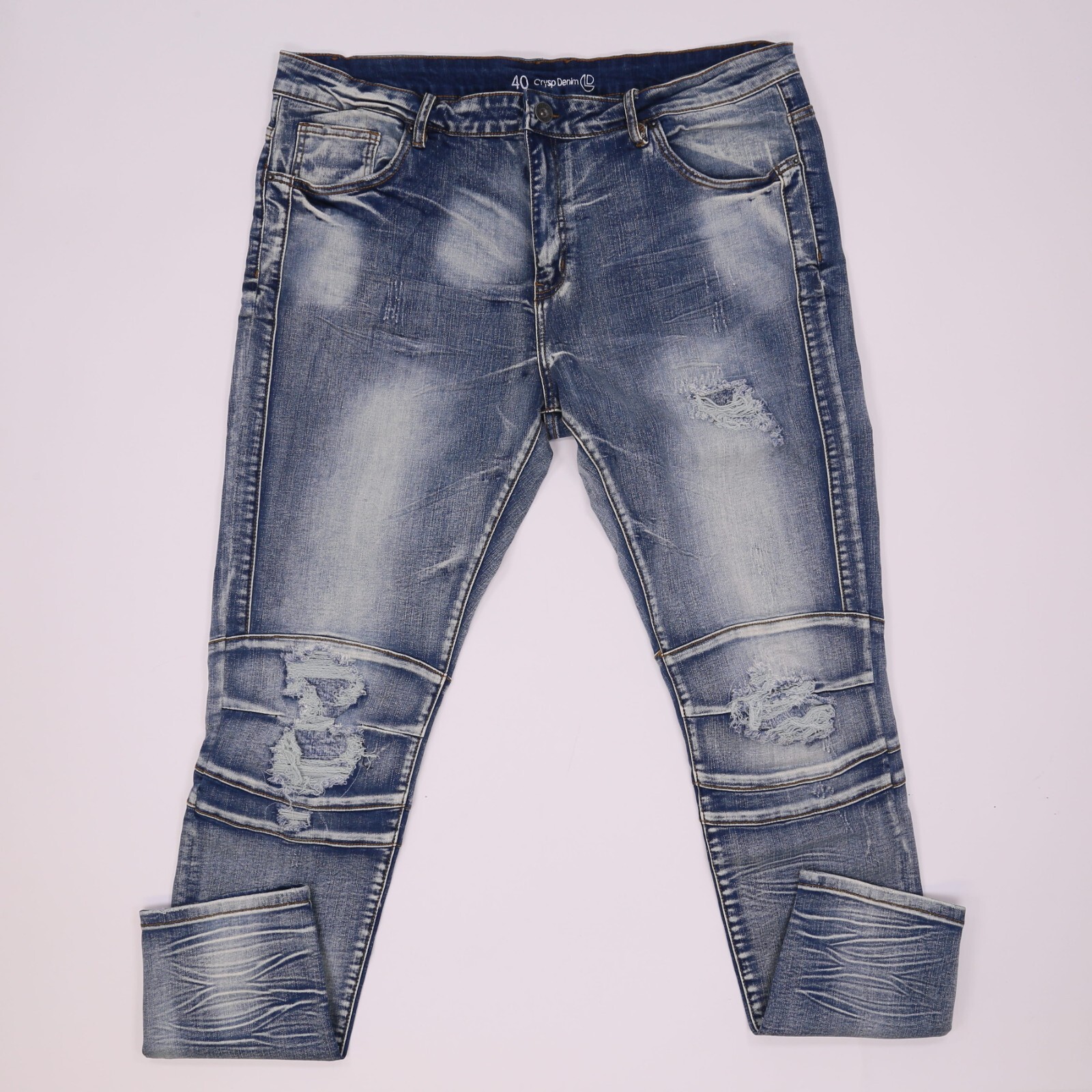 CRYSP Skywalker Biker Denim in Grey Paint Splatter CRYH19-105 CRYSP Skywalker Biker Denim in Grey Paint Splatter CRYH19-105