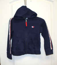 Tommy Hilfiger Youth Hoodie Girls Heart Zip Jacket Blue Size Small 7 Striped