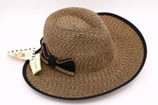Sophisticated Shade: The Black Bow Brown Hat / Visor