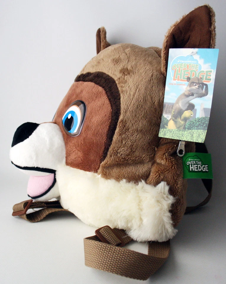 RARE 2006 DREAMWORKS OVER THE HEDGE RJ RACOON PLUSH BAG NEW ! Foto 3 de 4