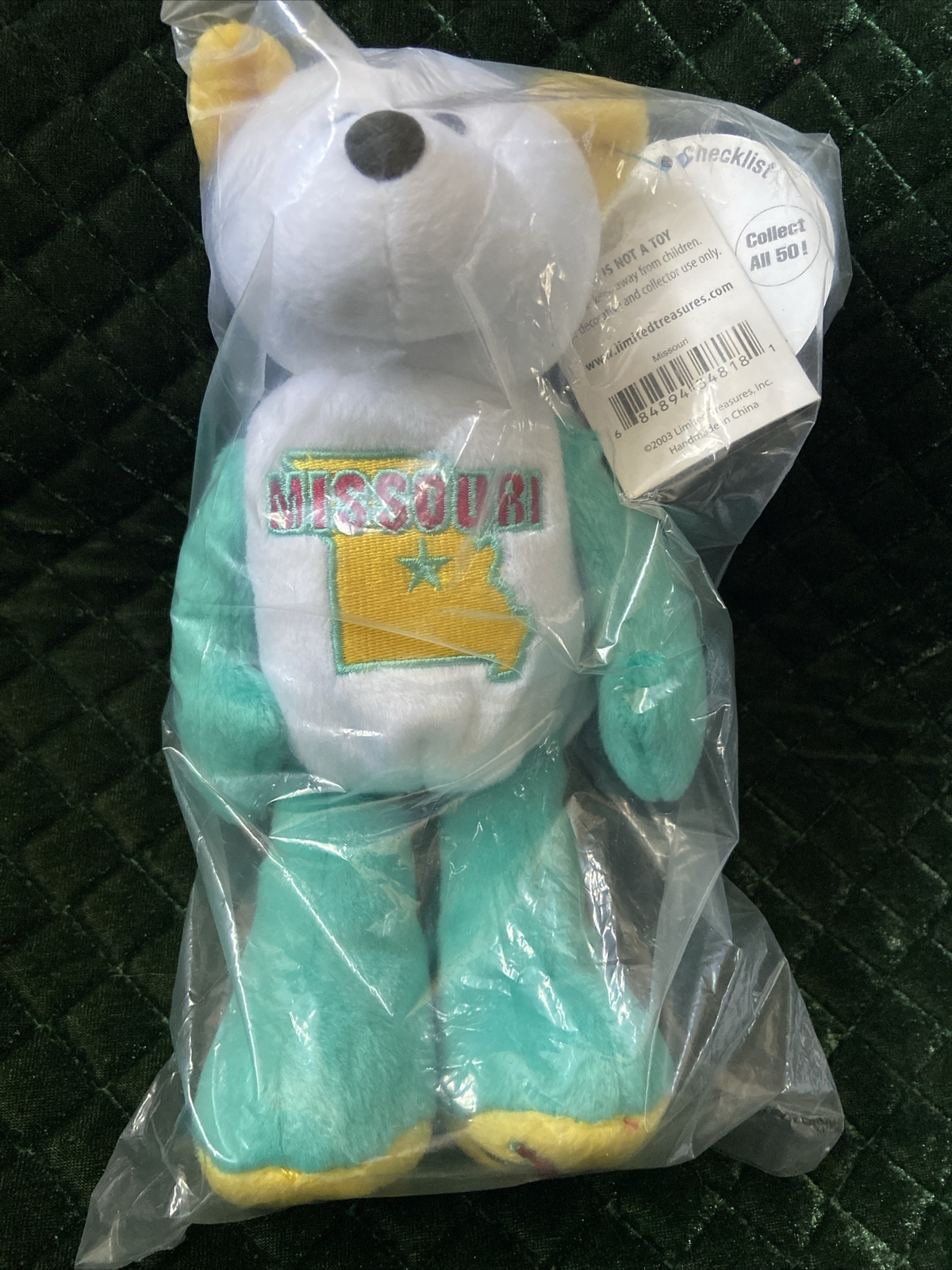 Limited Treasures Bean Bag Plush Coin Bear Missouri 24th State NEW Quarter 2003