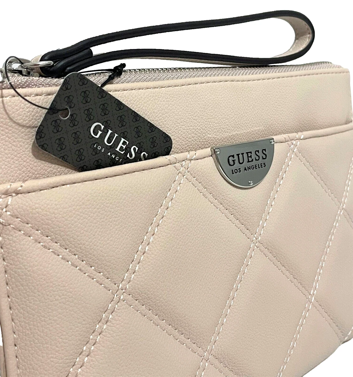 GUESS Boonville LARGE BLUSH PINK LOGO POUCH WALLET HAND BAG