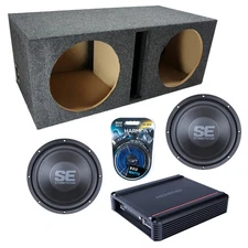 Vented Loaded Dual Enclosure w/ SE1240 12" Sub, 500W Amplifier & 8GA Amp Kit