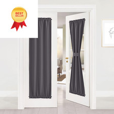 NICETOWN Door Curtain Panel, Grey French 25"W x 72"L Pack of 1 ,