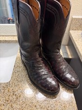 Womens Lucchese Cowboy Boots, Full Quill Ostr...